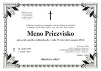 Smútočné oznámenie č. 25