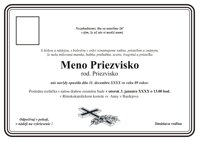Smútočné oznámenie č. 18