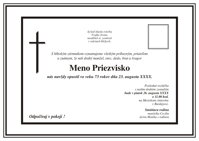Smútočné oznámenie č. 24