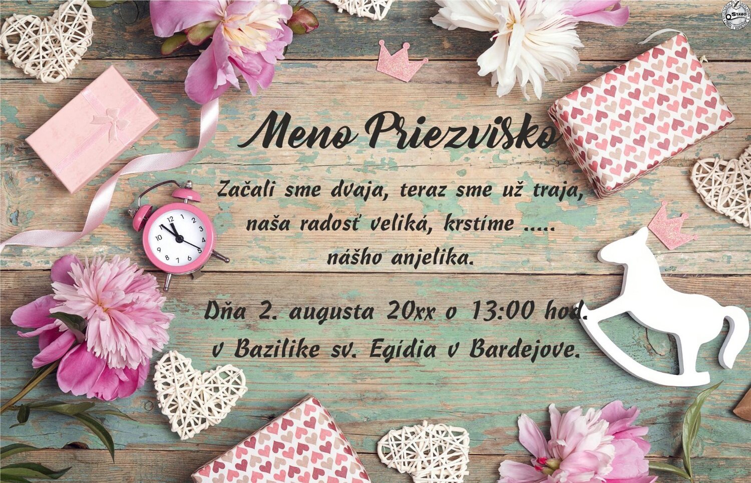 Oznámenia o krste / E-shop