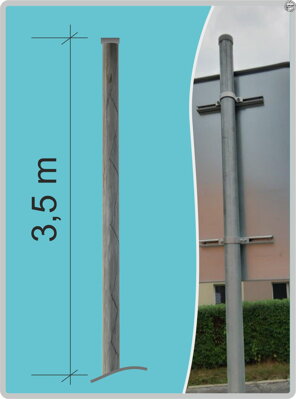 Pozinkovaný stĺpik s krytkou o dĺžke 3,5 m pre dopravné značky