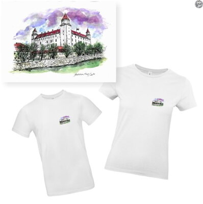 Tričko s potlačou maľby - Bratislavský hrad 8 x 6 cm