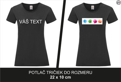 Farebná potlač TEXTILU do rozmeru 22 x 10 cm (od 1 do 19 ks)