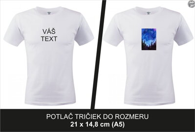 Farebná potlač TEXTILU do rozmeru A5 (od 1 do 19 ks)