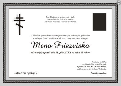 Smútočné oznámenie č. 16