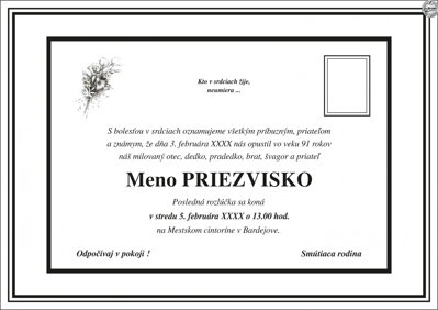 Smútočné oznámenie č. 7