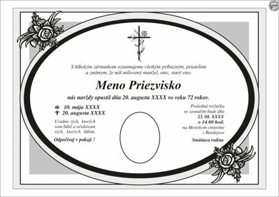 Smútočné oznámenie č. 5
