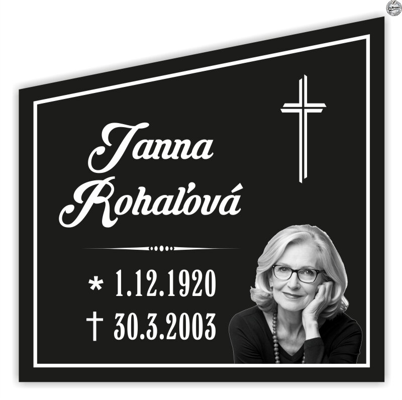 Náhrobná tabuľa z hliníkového kompozitu 50 x 50 cm - vzor č. 22