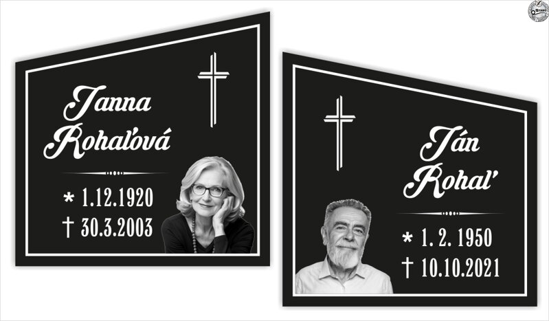 Náhrobná tabuľa z hliníkového kompozitu 40 x 45 cm - vzor č. 21