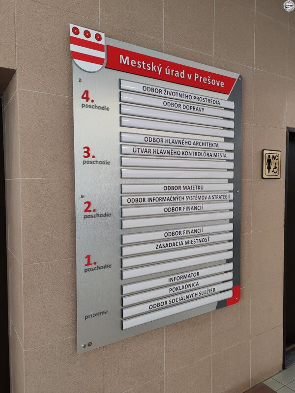 Vymeniteľná orientačná tabuľa „Prominent HL-43“ – 121 × 161 cm, hliník / kompozit