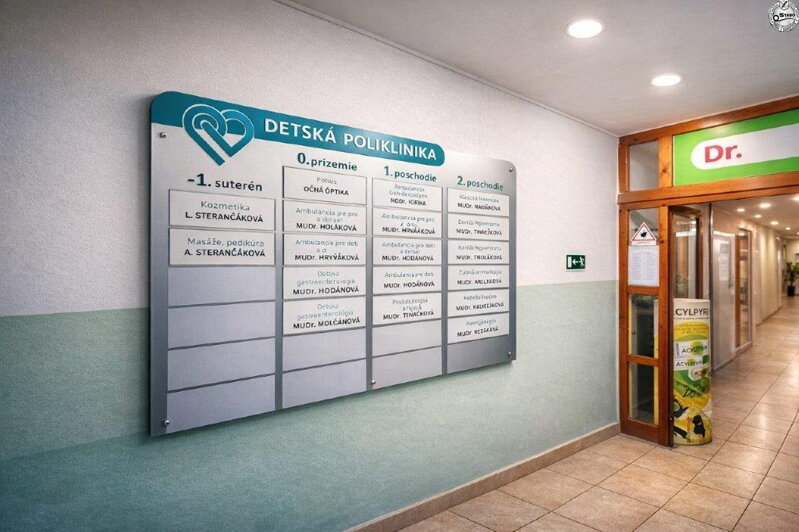 Vymeniteľná orientačná tabuľa PROMINENT HL- 44 – lacnejšia alternatíva hliníkových menoviek