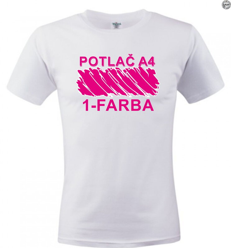 Potlač bielych a svetlofarebných tričiek v 1 farbe - A4