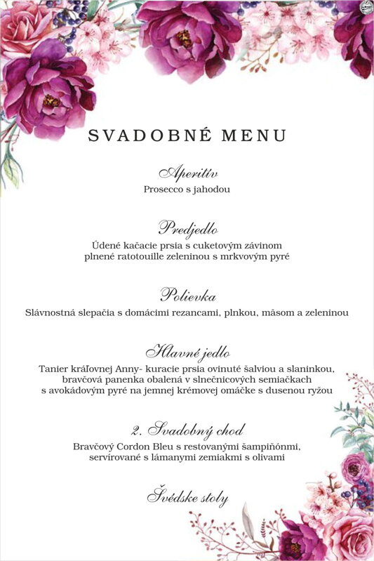 Svadobné menu č. 1