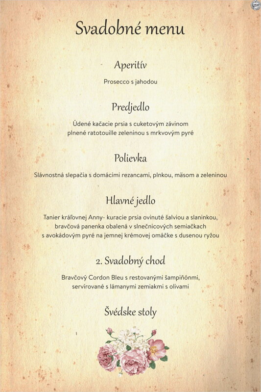 Svadobné menu č. 9
