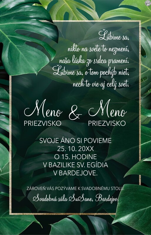 Svadobné oznámenie č. 34 Svadobné oznámenie č. 34