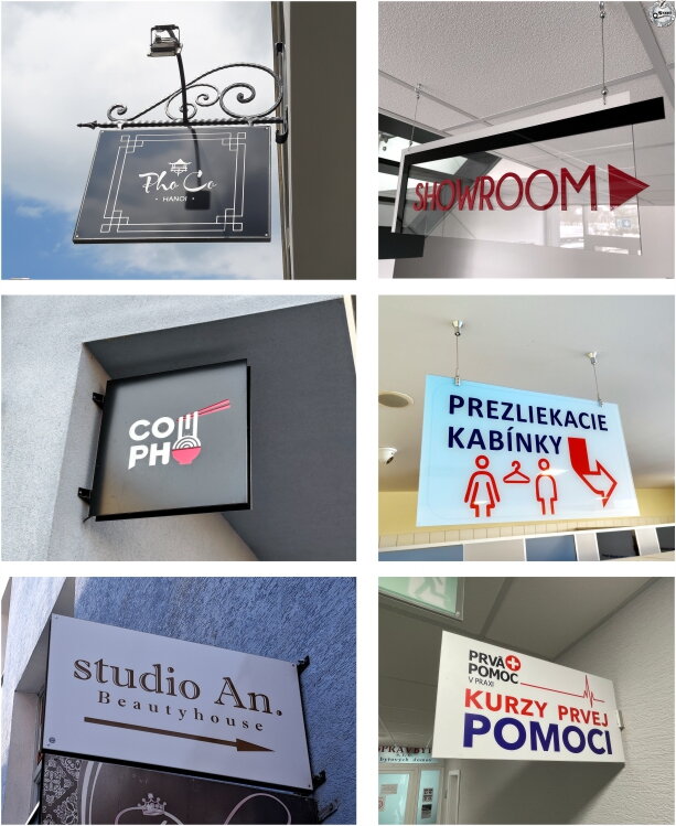 Reklamné výstrče - závesné a stenové
