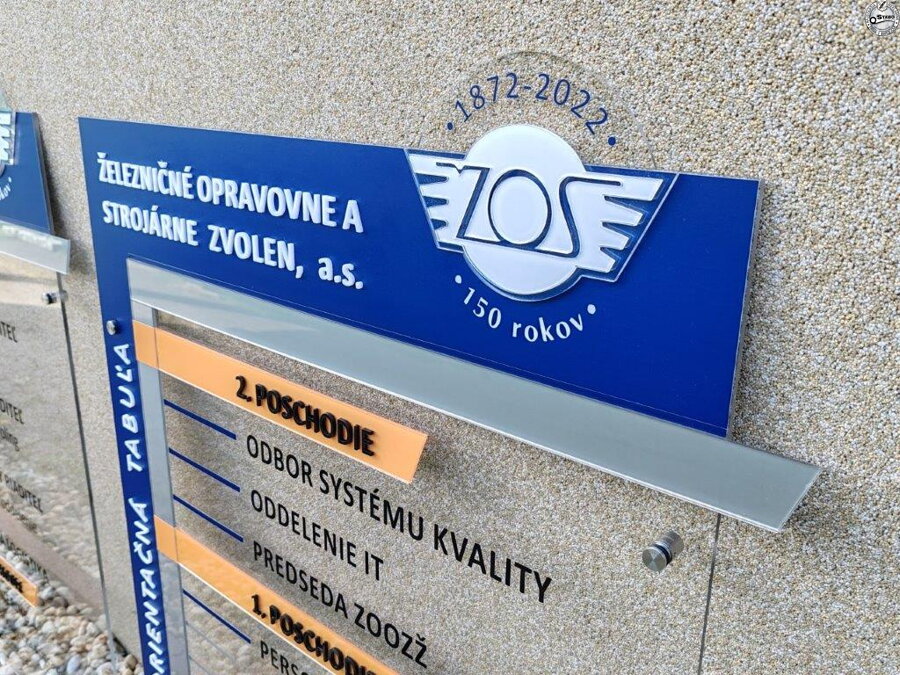 Výroba orientačnej a informačnej reprezentačnej tabule na stenu podľa Vašej požiadavky. 