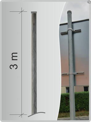 Pozinkovaný stĺpik s krytkou o dĺžke  3 m pre dopravné značky