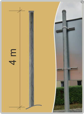 Pozinkovaný stĺpik s krytkou o dĺžke 4 m pre dopravné značky