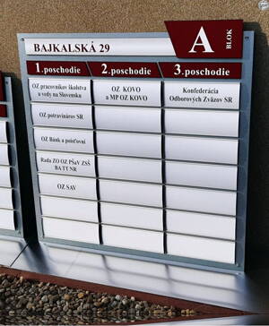 Výroba vymeniteľnej orientačnej tabule &quot;Prominent HL 25&quot;