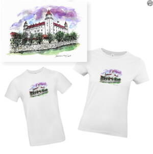 Tričko s potlačou maľby - Bratislavský hrad 20 x 14 cm