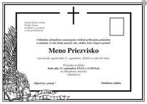 Smútočné oznámenie č. 23