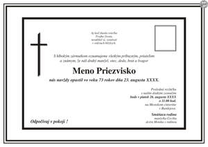 Smútočné oznámenie č. 24