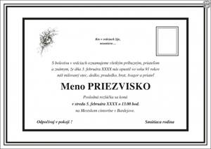 Smútočné oznámenie č. 7