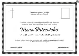 Smútočné oznámenie č. 9