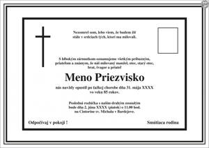 Smútočné oznámenie č. 4