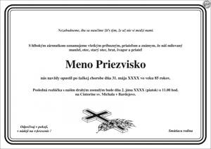 Smútočné oznámenie č. 8