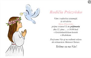 Oznámenie na 1. sv. prijímanie č. 2
