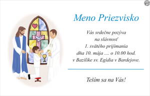 Oznámenie na 1. sv. prijímanie č. 3