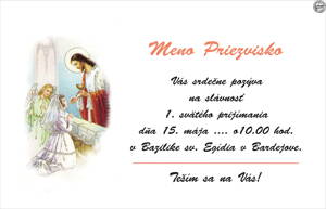Oznámenie na 1. sv. prijímanie č. 4
