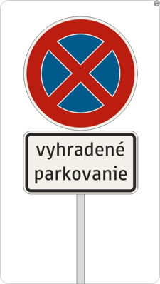 Dopravné značky - vyhradené parkovanie bez uvedenia EČV