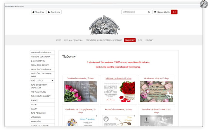 Čo je nové v našom firemnom E-SHOPE www.staboreklama.sk ?